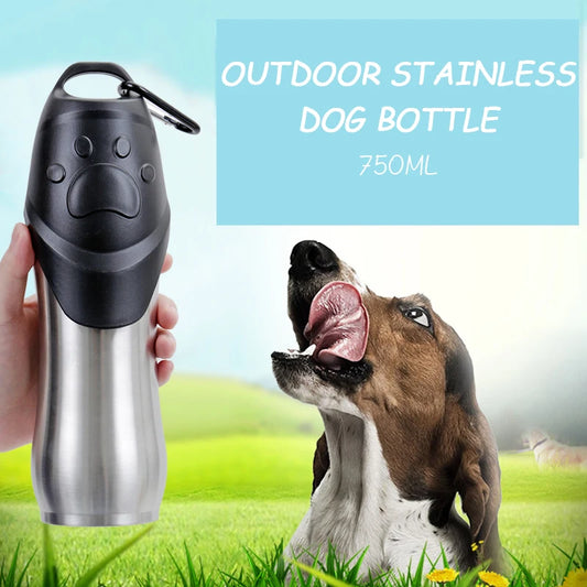 Petzioo Pet Dog Water Bottles Outdoor Stainless Steel Drink Bottles Puppy Drink Clean Water Feeder Storage Sport Portable